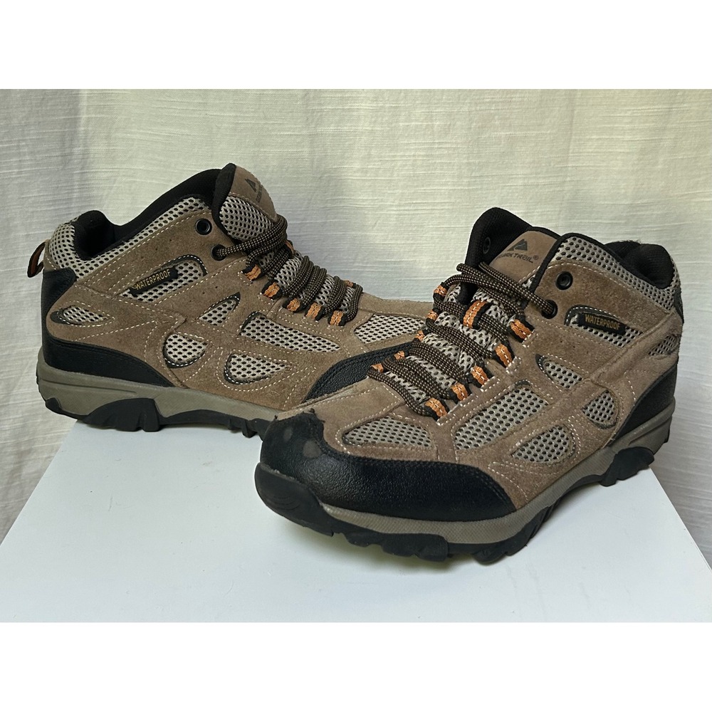 Ozark Trail Mens Waterproof Hiking Boots Brown Black Leather Mesh MNO148DP005 7
